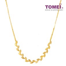 TOMEI LEAF NECKLACE, YELLOW GOLD 916 (WS-YG1431N-1C)