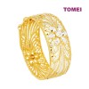 TOMEI DUAL-TONE FLOWER BANGLE, YELLOW GOLD 916 (9L-SG4047-2C) TOMEI DUAL-TONE FLOWER BANGLE, YELLOW GOLD 916 (9L-SG4047-2C)
