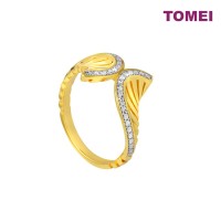 TOMEI DIAMOND CUT HOLLOW ART RING, YELLOW GOLD 916 (DC-YG1047R-2C)