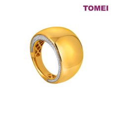 TOMEI DIAMOND CUT CHUNKY RING, YELLOW GOLD 916 (DC-YG1057R-2C)