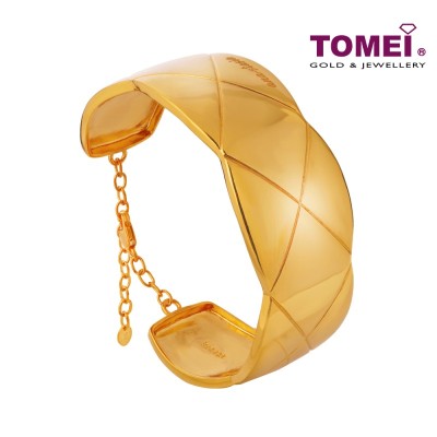 TOMEI ANASTASIA WIDE BANGLE, YELLOW GOLD 916 (AS-GS-YG1320B-1C) TOMEI ANASTASIA WIDE BANGLE, YELLOW GOLD 916 (AS-GS-YG1320B-1C)