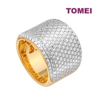 TOMEI CUTTING EDGE DUAL-TONE RING, YELLOW GOLD 916 (DC-YG0943R-2C)