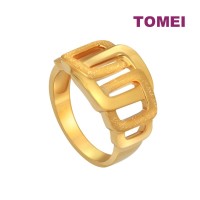 TOMEI GEOMETRIC RING, YELLOW GOLD 916 (9O-YG0901R-1C)
