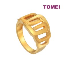 TOMEI GEOMETRIC RING, YELLOW GOLD 916 (9O-YG0901R-1C)