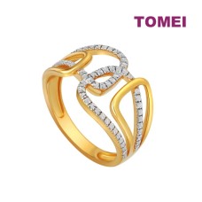 TOMEI ANASTASIA LAYERED RING, YELLOW GOLD 916 (AS-YG0903R-2C)