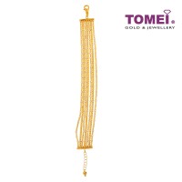 TOMEI DUAL-TONE LUSSO ITALIA LAYERED BEADS BRACELET, YELLOW GOLD 916 (IM-F159BR-2C)