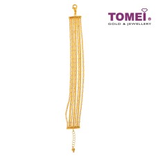 TOMEI DUAL-TONE LUSSO ITALIA LAYERED BEADS BRACELET, YELLOW GOLD 916 (IM-F159BR-2C) TOMEI DUAL-TONE LUSSO ITALIA LAYERED BEADS BRACELET, YELLOW GOLD 916 (IM-F159BR-2C)