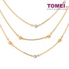 TOMEI THREE-LAYERS NECKLACE , YELLOW GOLD 916 (NN1002-A-2C)