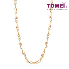 TOMEI TRI-TONE DAZZLING BALL NECKLACE, YELLOW GOLD 916 (AS-N0065-3C)